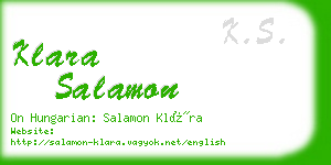 klara salamon business card